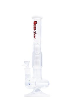Hoss Glass | Triple Inline Stemless Grid Percolator Glass Bong | 16" - Image 2