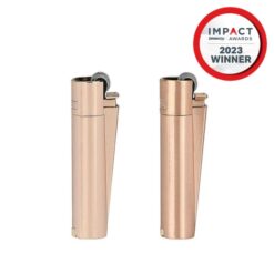 Clipper | Refillable Metal Lighter, Poker, and Case -Rose Gold