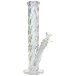SeshGear | Twist Straight Tube Glass Water | 13.75"